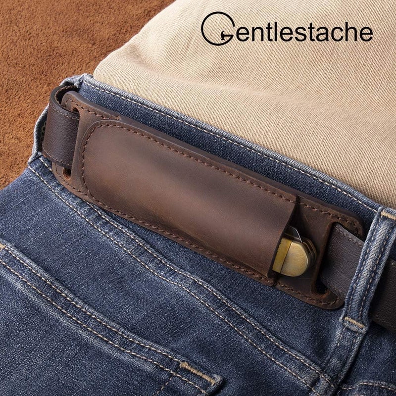 Gentlestache Leather Knife Sheaths for Belt, Knife Holster, Pocket Knife Sheath, EDC Leather Sheath for Folding Knife Carrier - Image 2